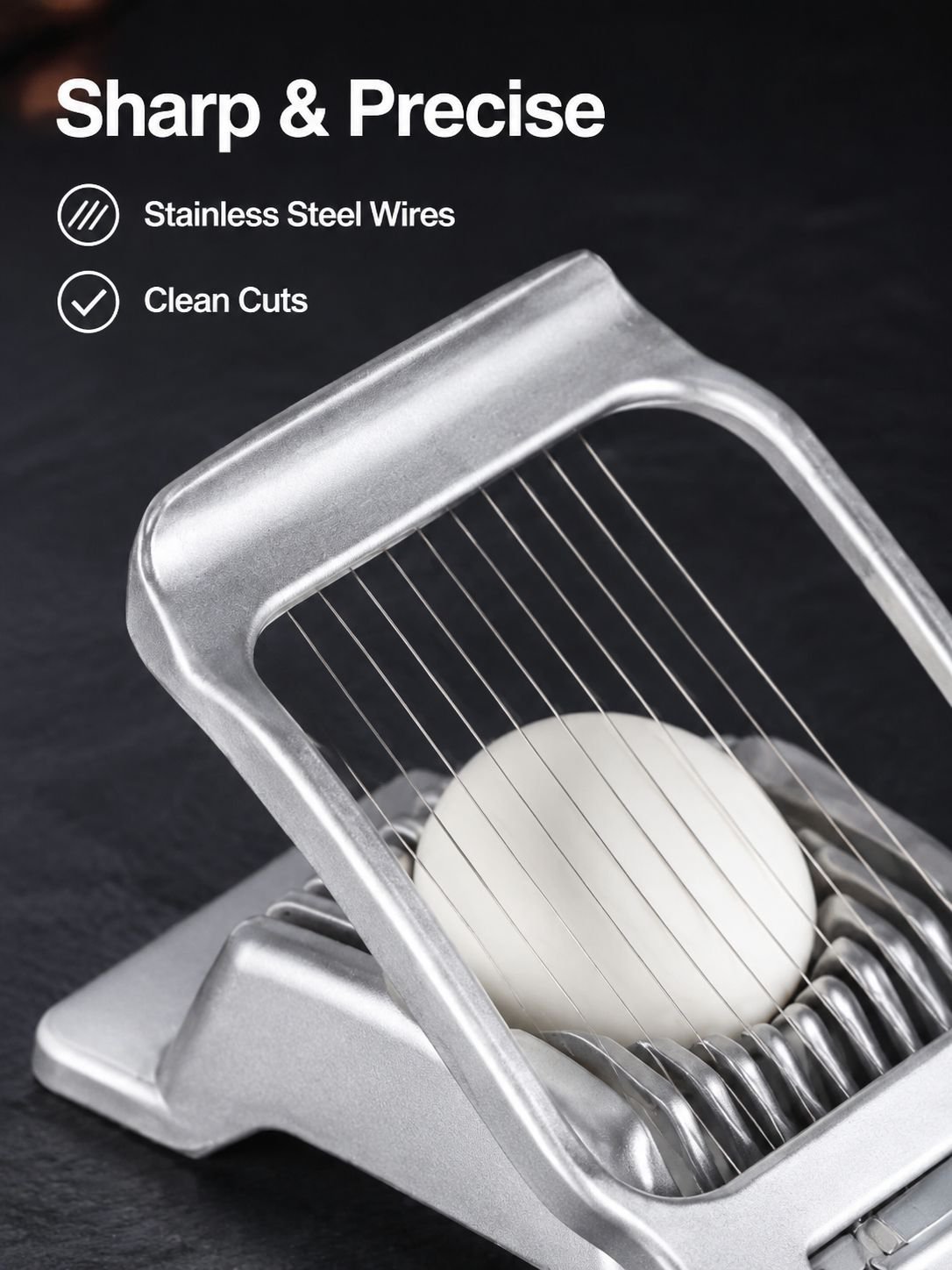 Kitchen Multi-purpose Egg Slicer, Aluminum Alloy Egg Divider, Kiwi & Century Egg Slicer