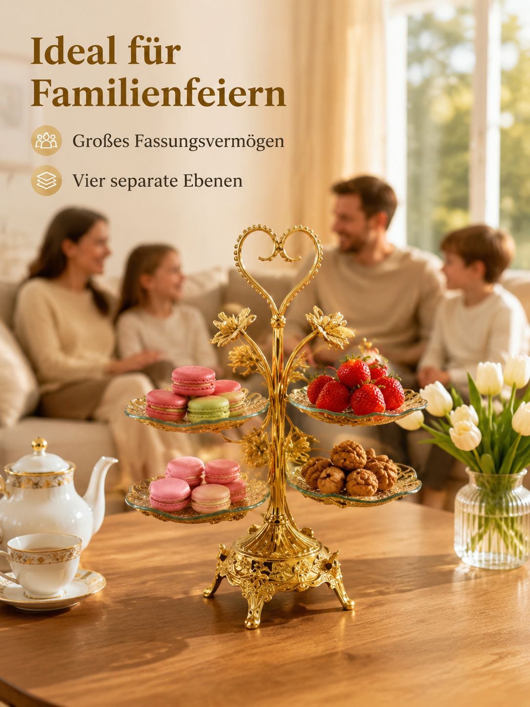 Moderne runde Obstschale mit Fächern, im europäischen und amerikanischen Stil für den Hausgebrauch