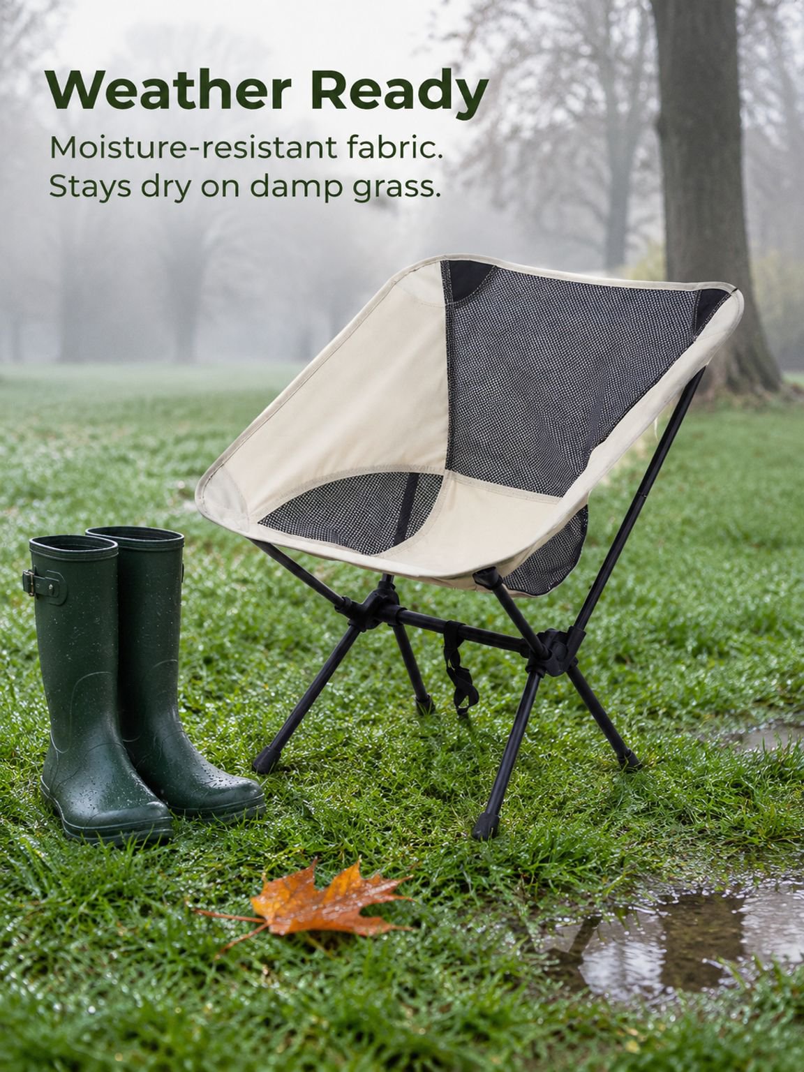 Outdoor folding chair with a sturdy frame