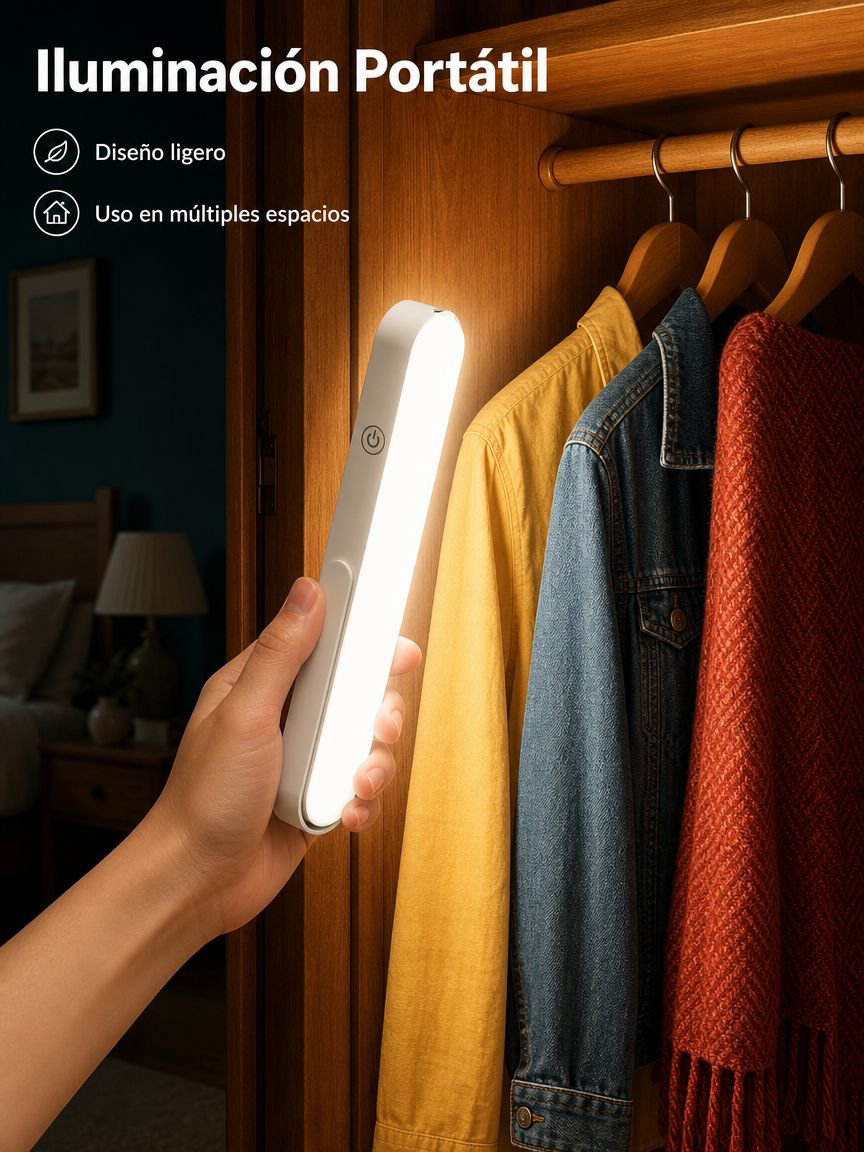 Lámpara portátil LED recargable para estudiantes, luz magnética para dormitorio