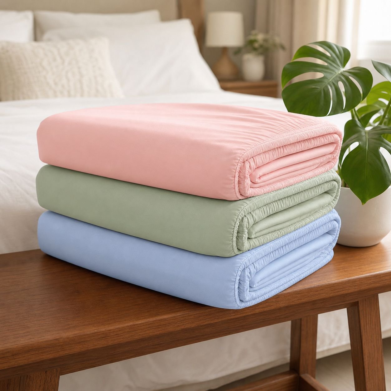 High Color Fastness Solid Color Single Bedspread Unstretchable Household