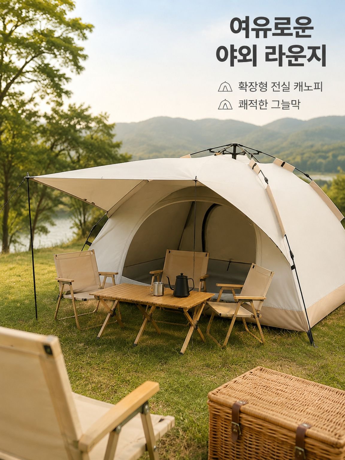 방풍 야외 캠핑 텐트 세트