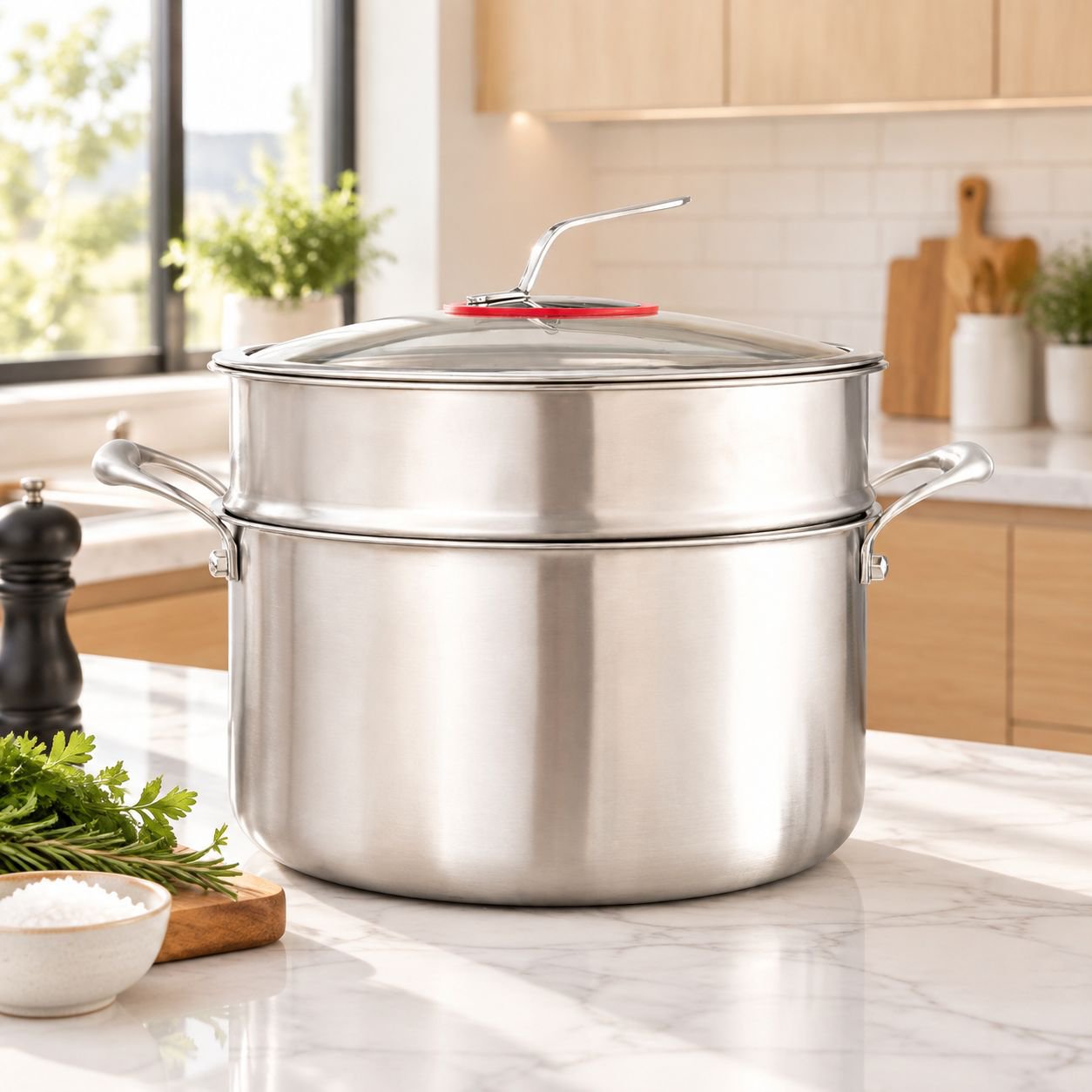 Triple Stock Pot aus Edelstahl Verdickt und langlebig
