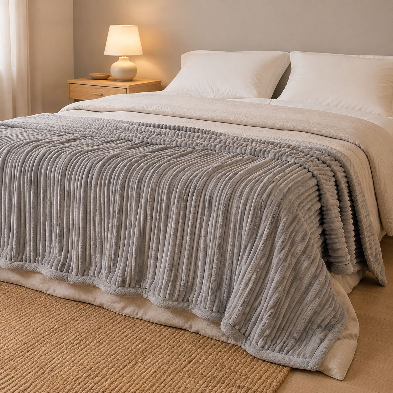 Warm and stylish office blanket for midday naps