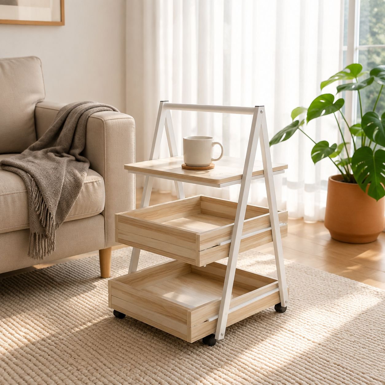 Modern Simple Mobile File Cabinet Coffee Table