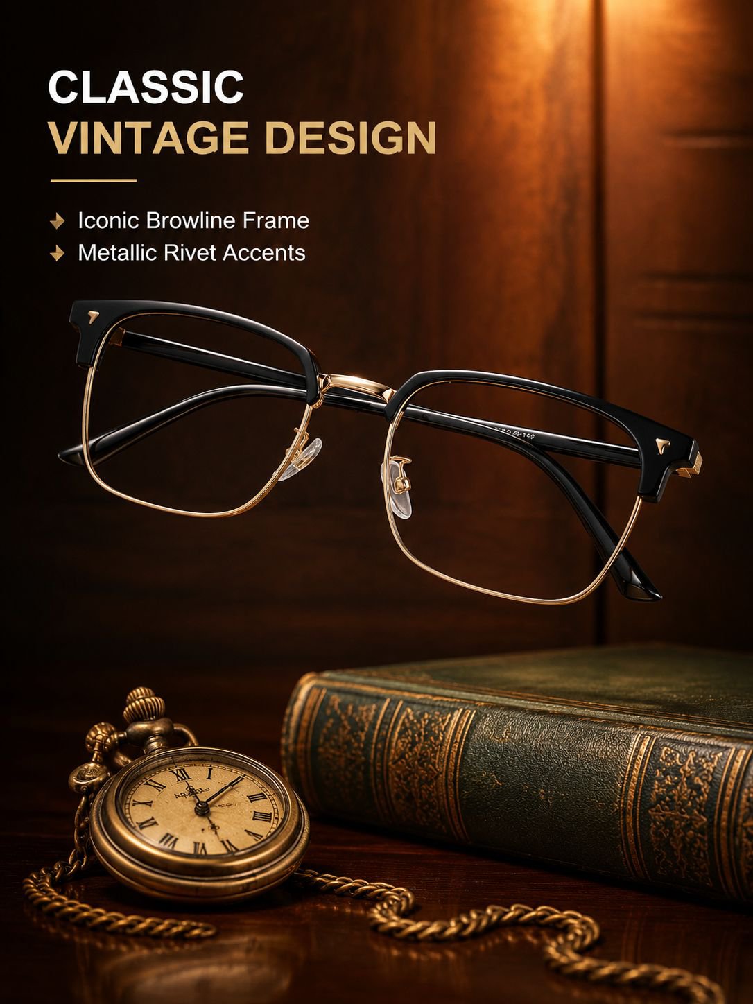 High-definition intelligent zoom half-rim reading glasses