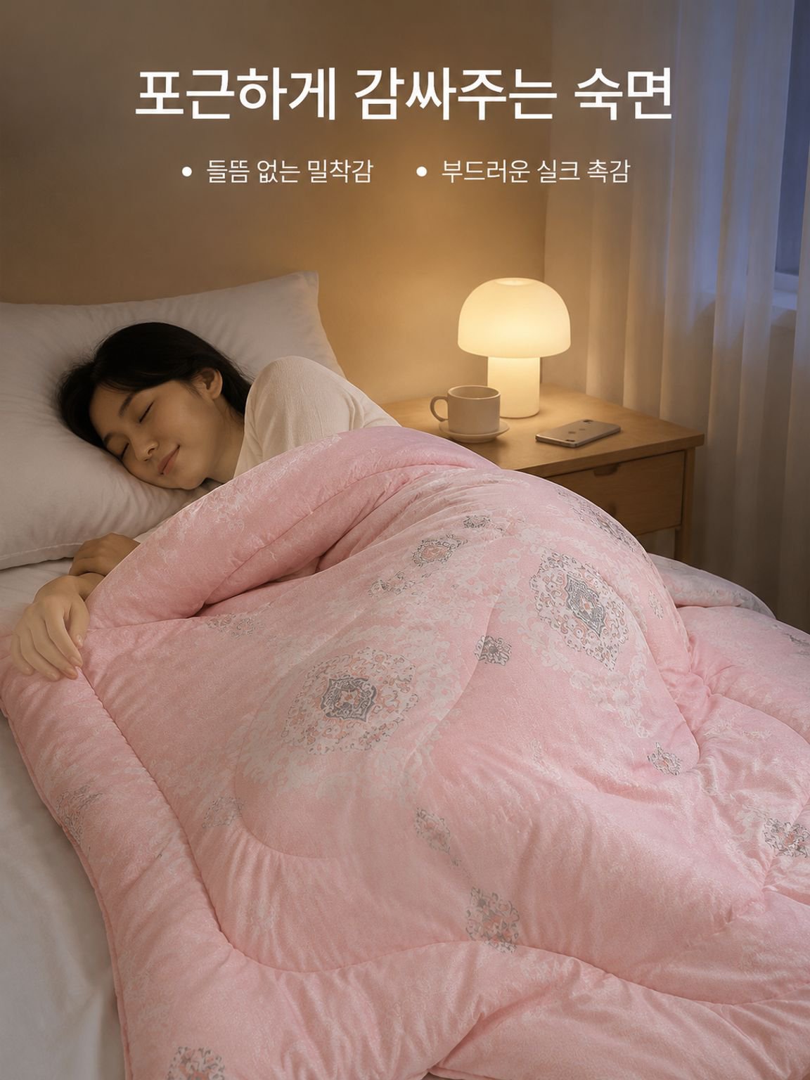 도톰한 사계절 실크 이불