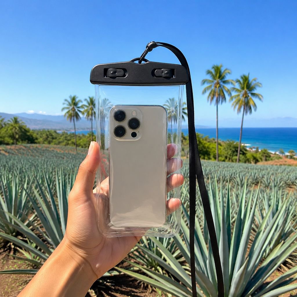 Funda inflable impermeable para repartidores con opción de grabar bajo el agua