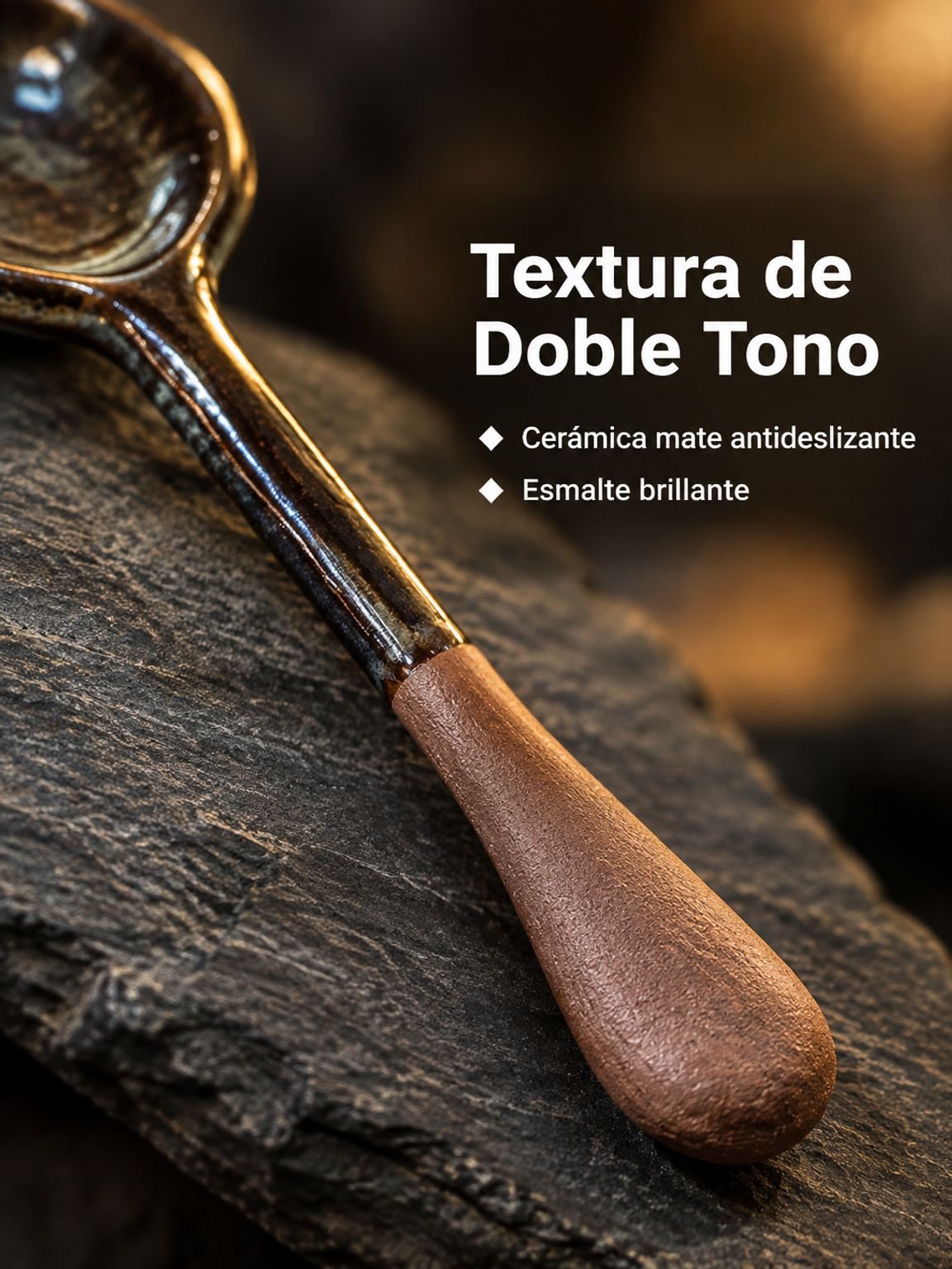 Cucharón vintage de cerámica