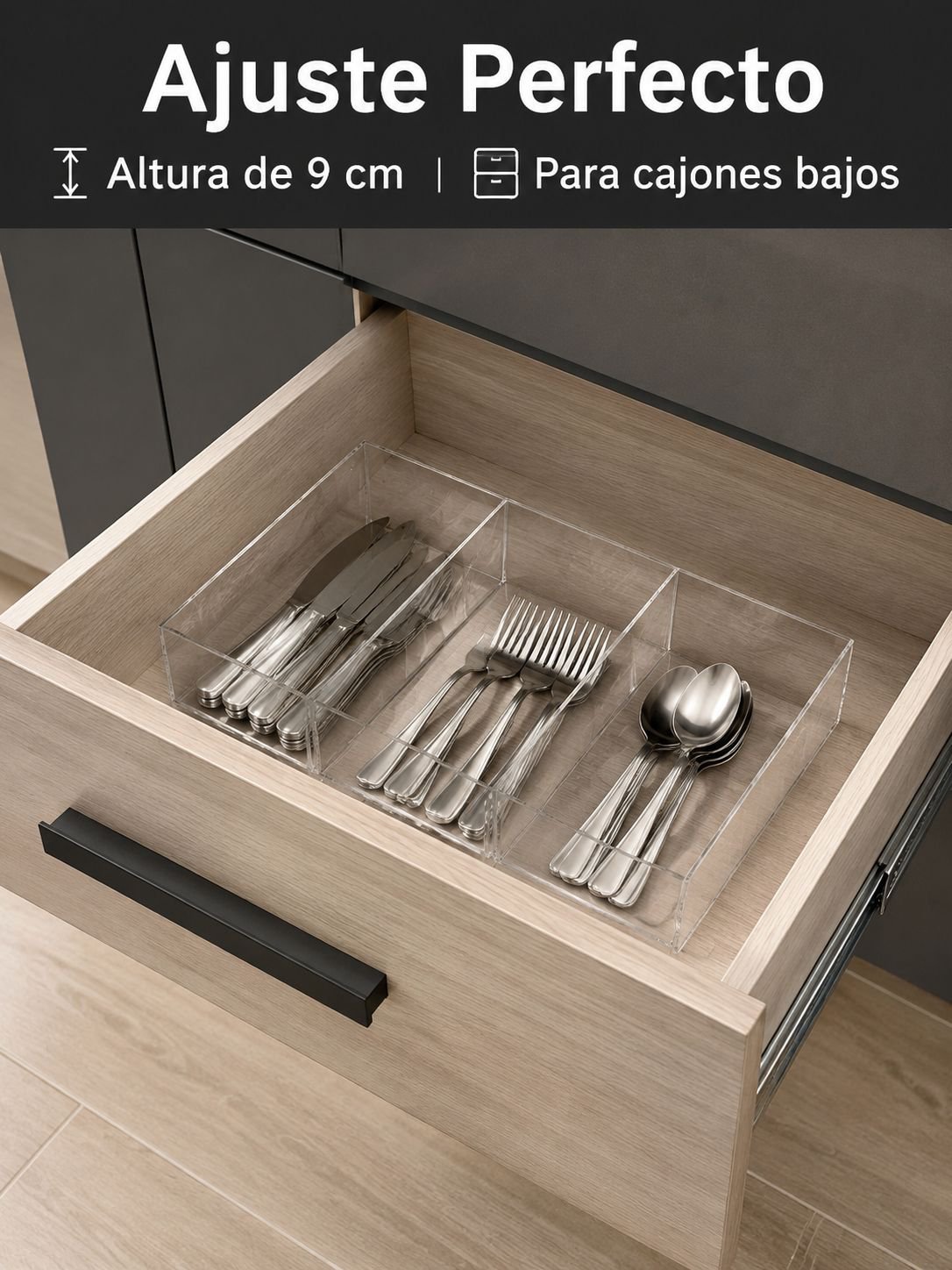 Tubo separador para guardar cubiertos