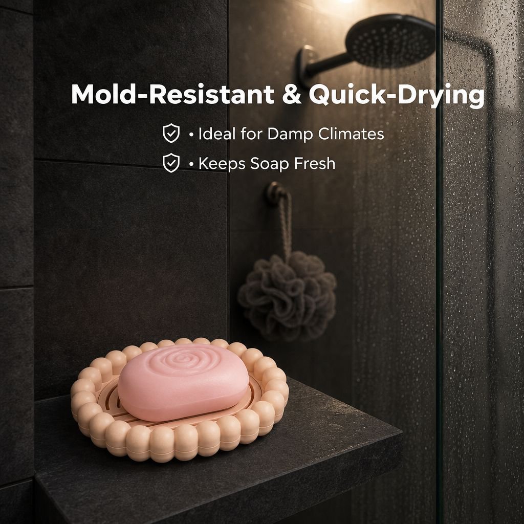 Large Home Soap Dish with Drain, Stylish Design