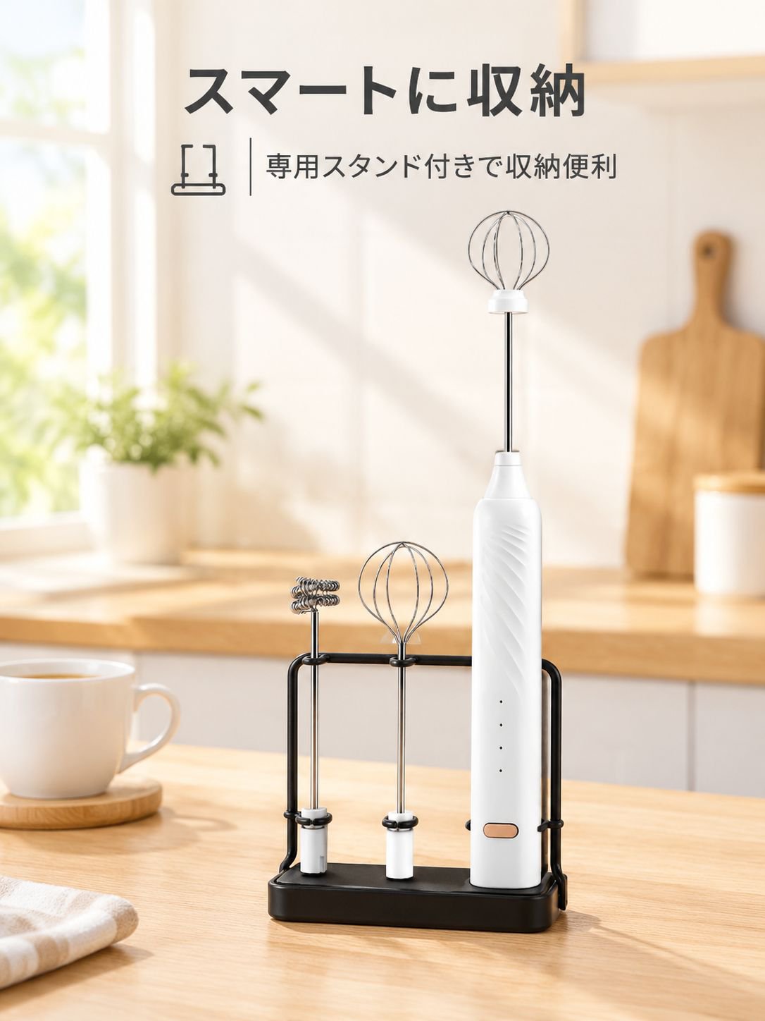 電動コーヒーミルク泡立て器