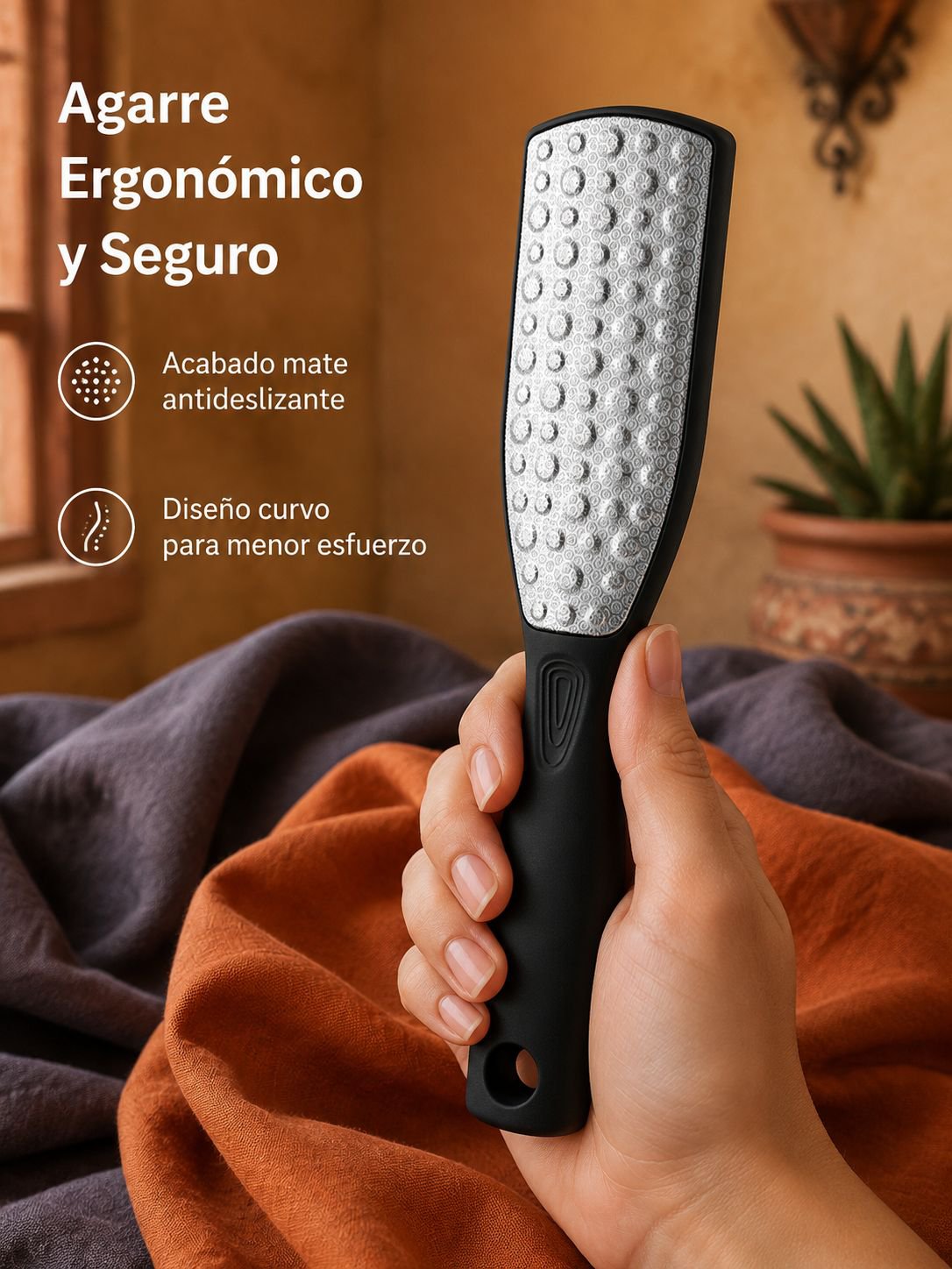 Lima de pies de acero inoxidable de doble cara para eliminar piel muerta