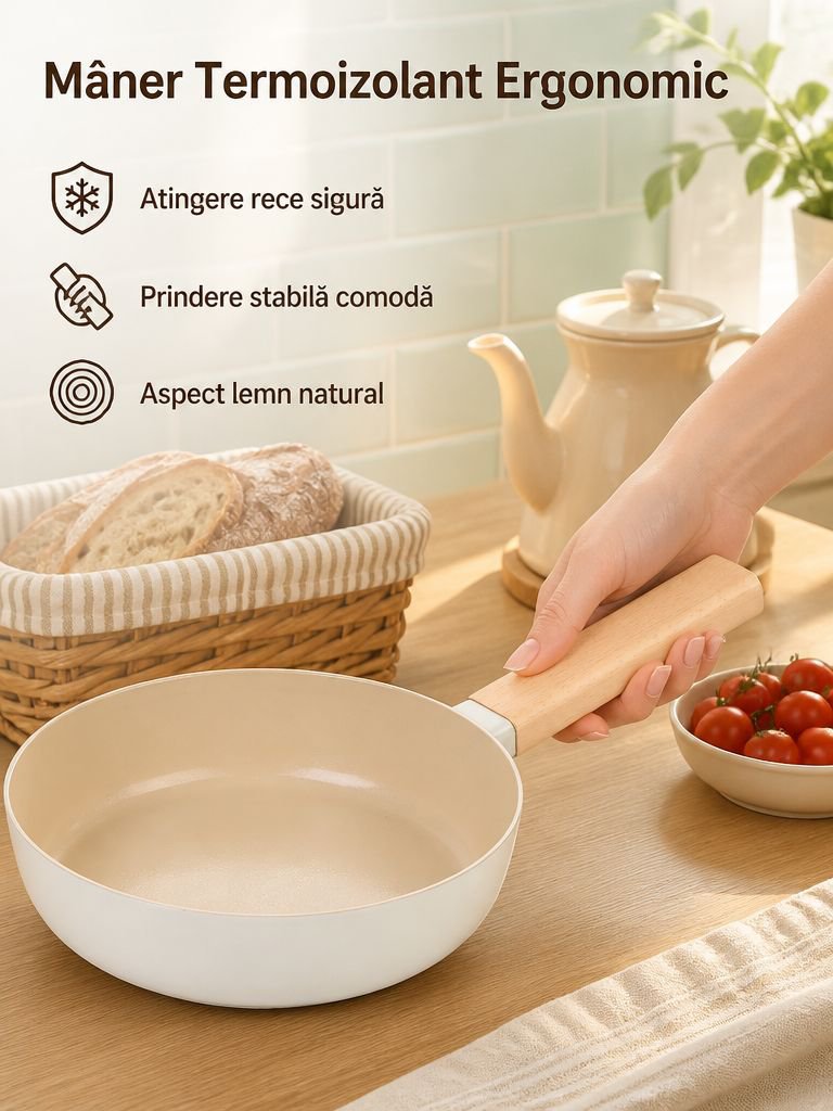 Tigaie ceramică antiaderentă în stil japonez