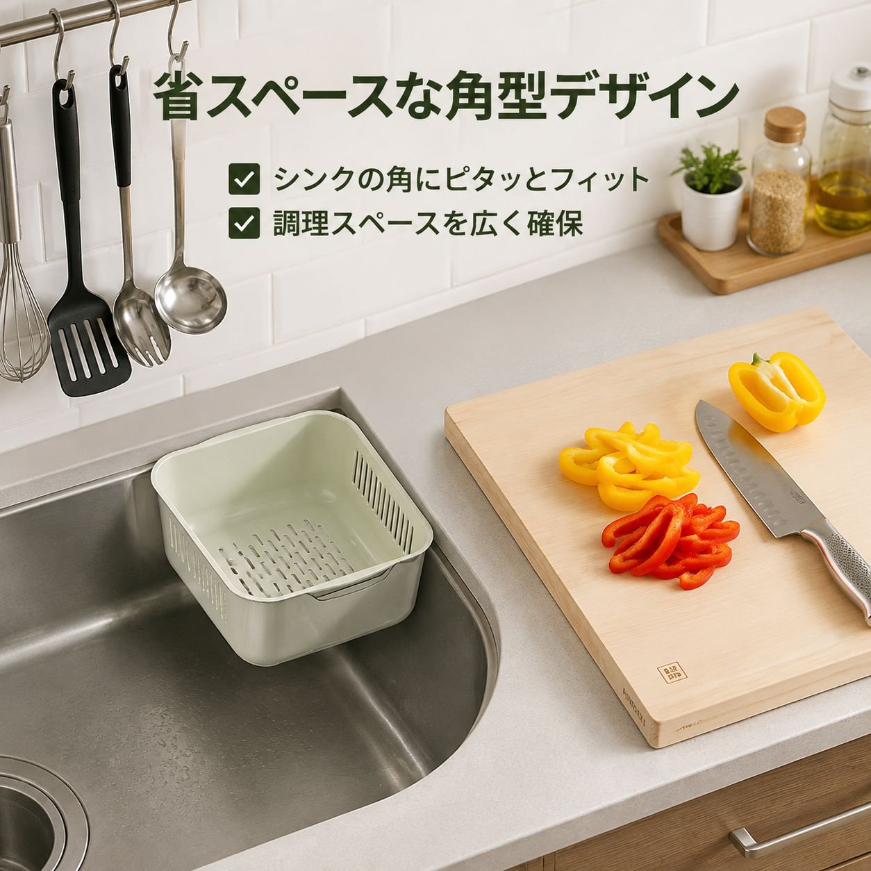 多機能超特大二重洗い＆水切りバスケット