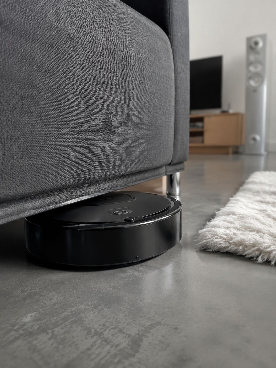 Automatischer Staubsaugerroboter mit Treppensensor starke Saugleistung für Tierhaare und Teppiche