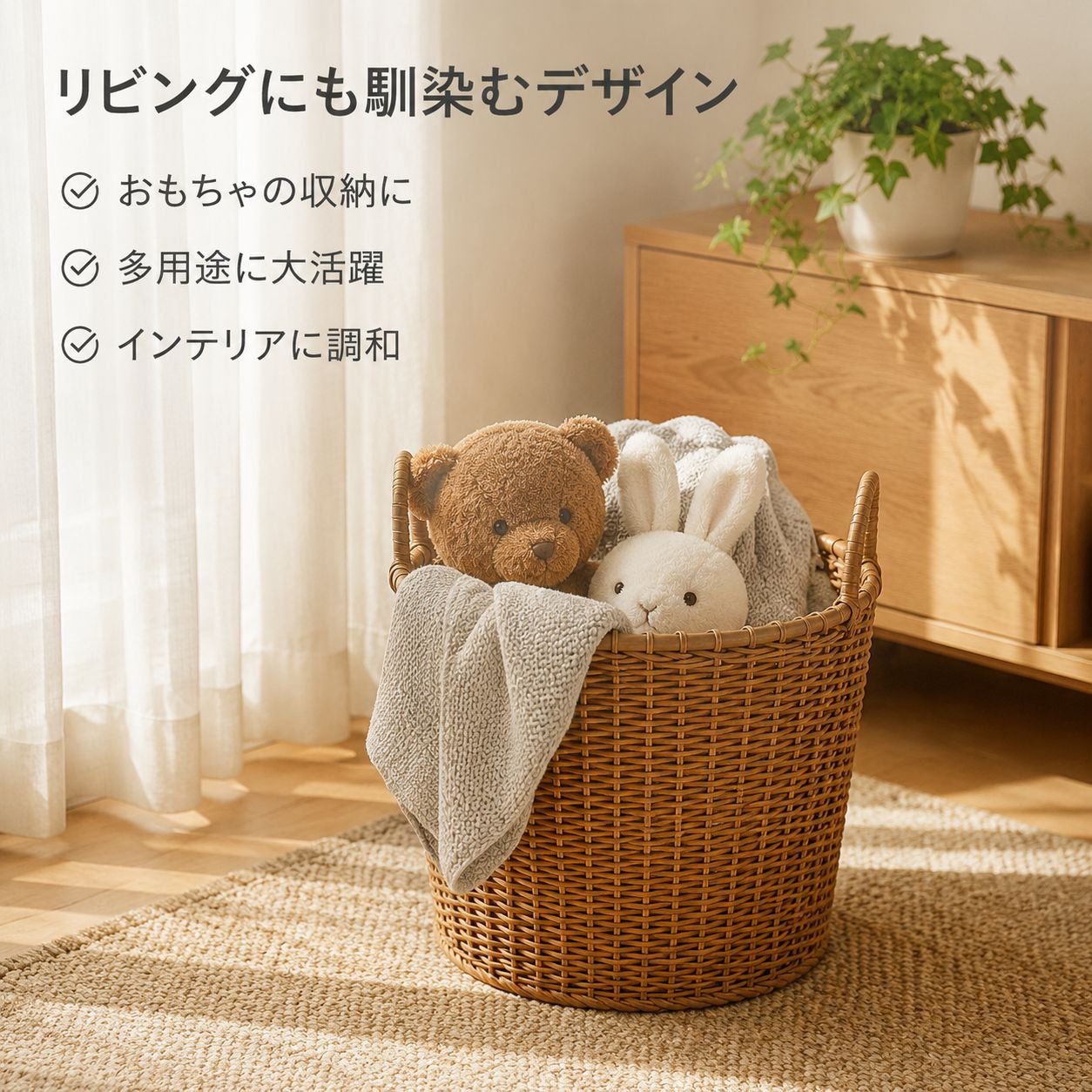 高級感あふれるおしゃれなランドリーバスケット