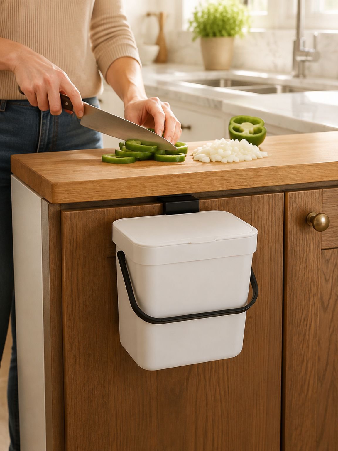 Cubo de basura colgante para cocina y baño