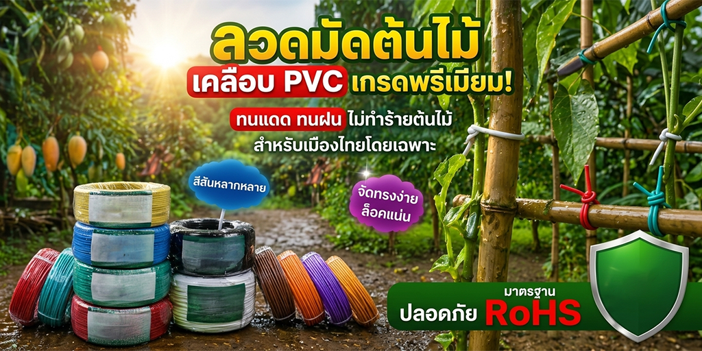 สายรัดสวนเคลือบพลาสติก