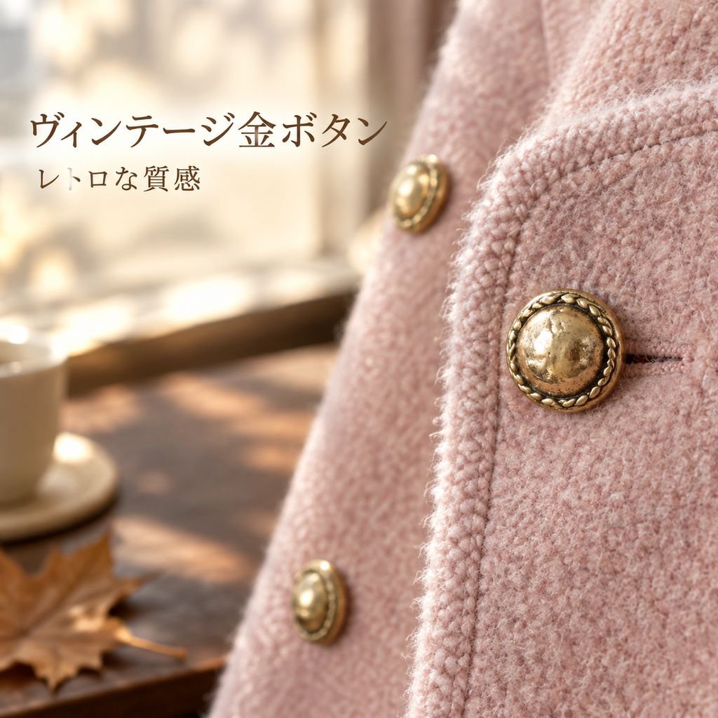 レディース ツイード調 ノーカラージャケット ダブルブレスト 大きいサイズ アウター