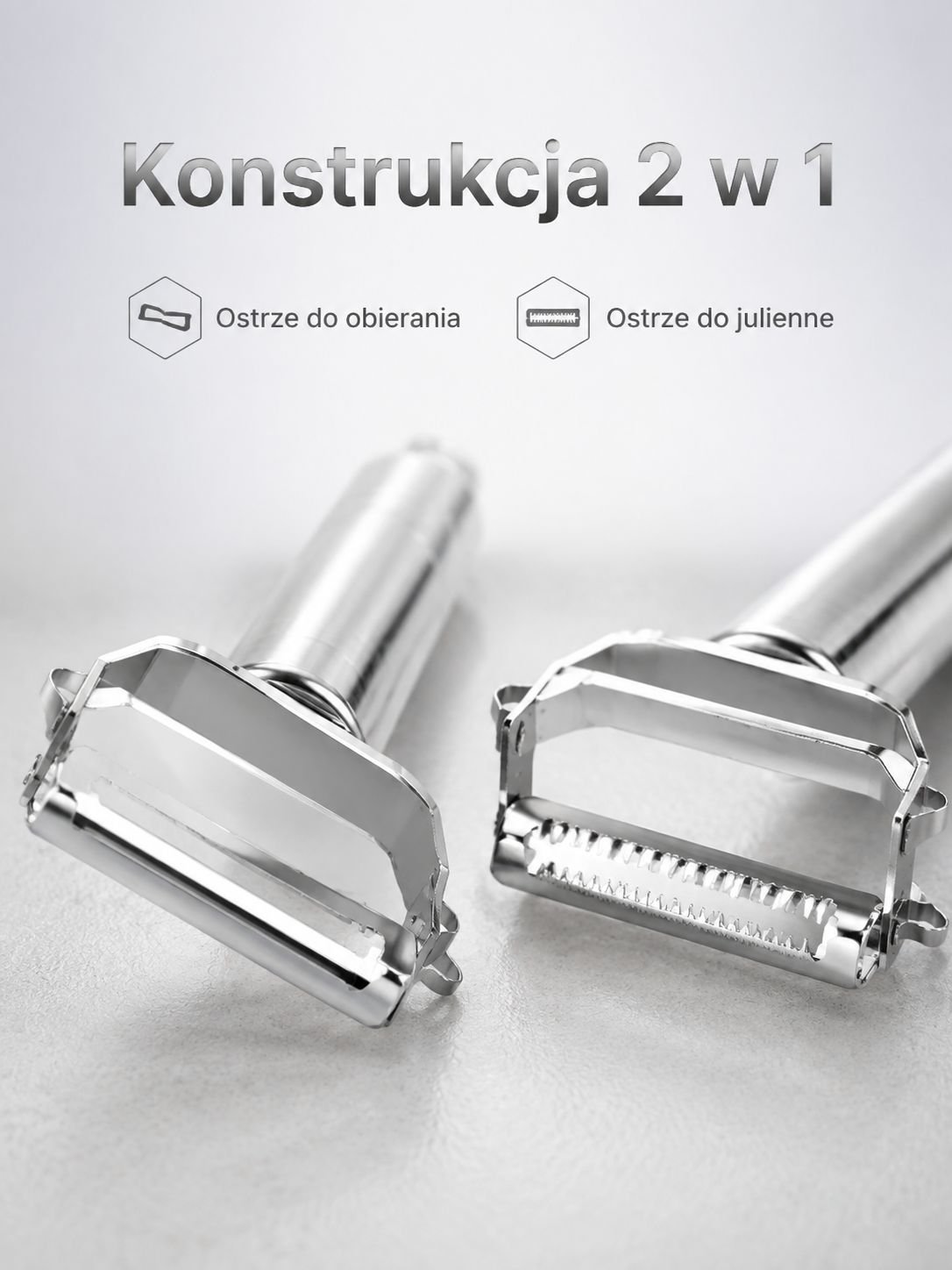Wielofunkcyjna obieraczka ze stali nierdzewnej z podwójną głowicą