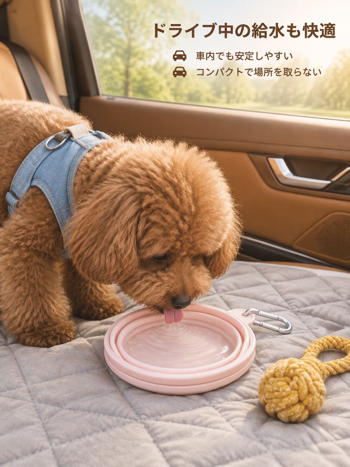 持ち運び可能な折りたたみ式猫・犬用ボウル
