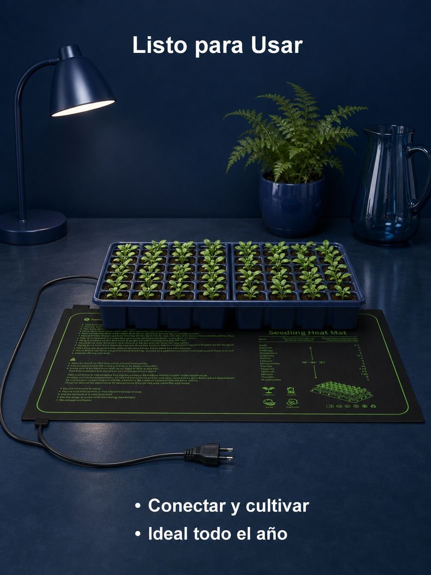 Alfombrilla calefactora impermeable para germinación de semillas