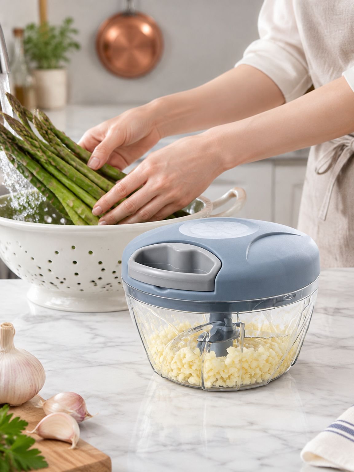 Hachoir à ail multifonction - Compact et ergonomique