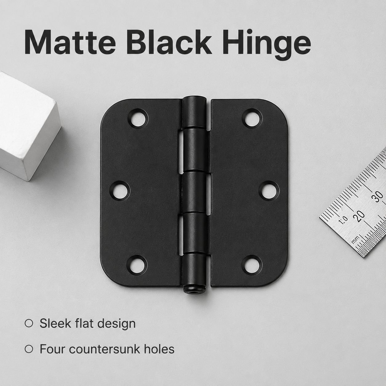 Household Black Plastic Right Angle Flat Hinge