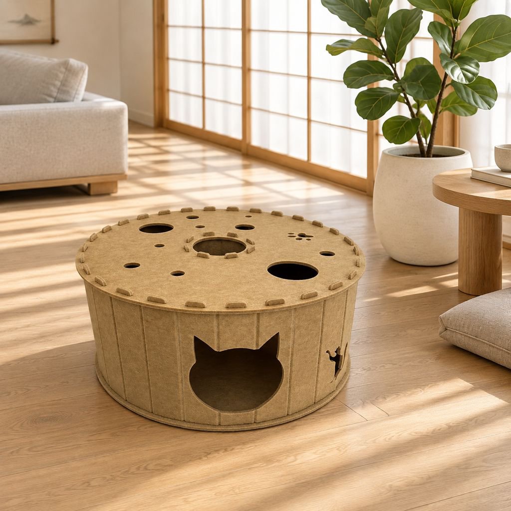 二層フェルトペットベッド