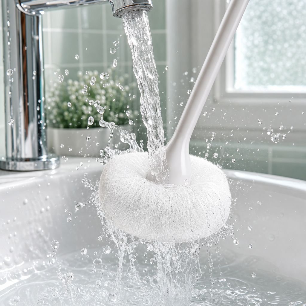 Soft bristles of the multifunctional bathroom cleaning brush