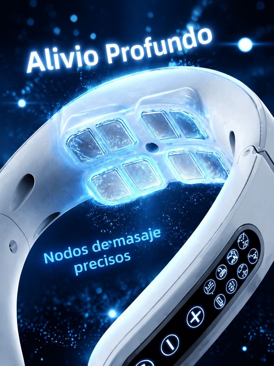 Vista frontal del masajeador de cuello Home Smart