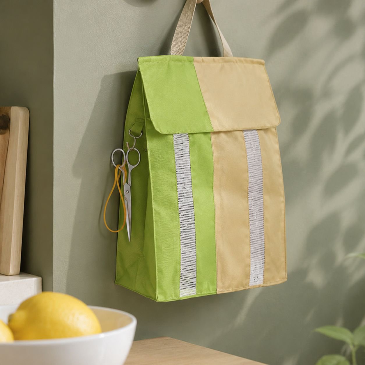 Space-saving garbage bag storage solution