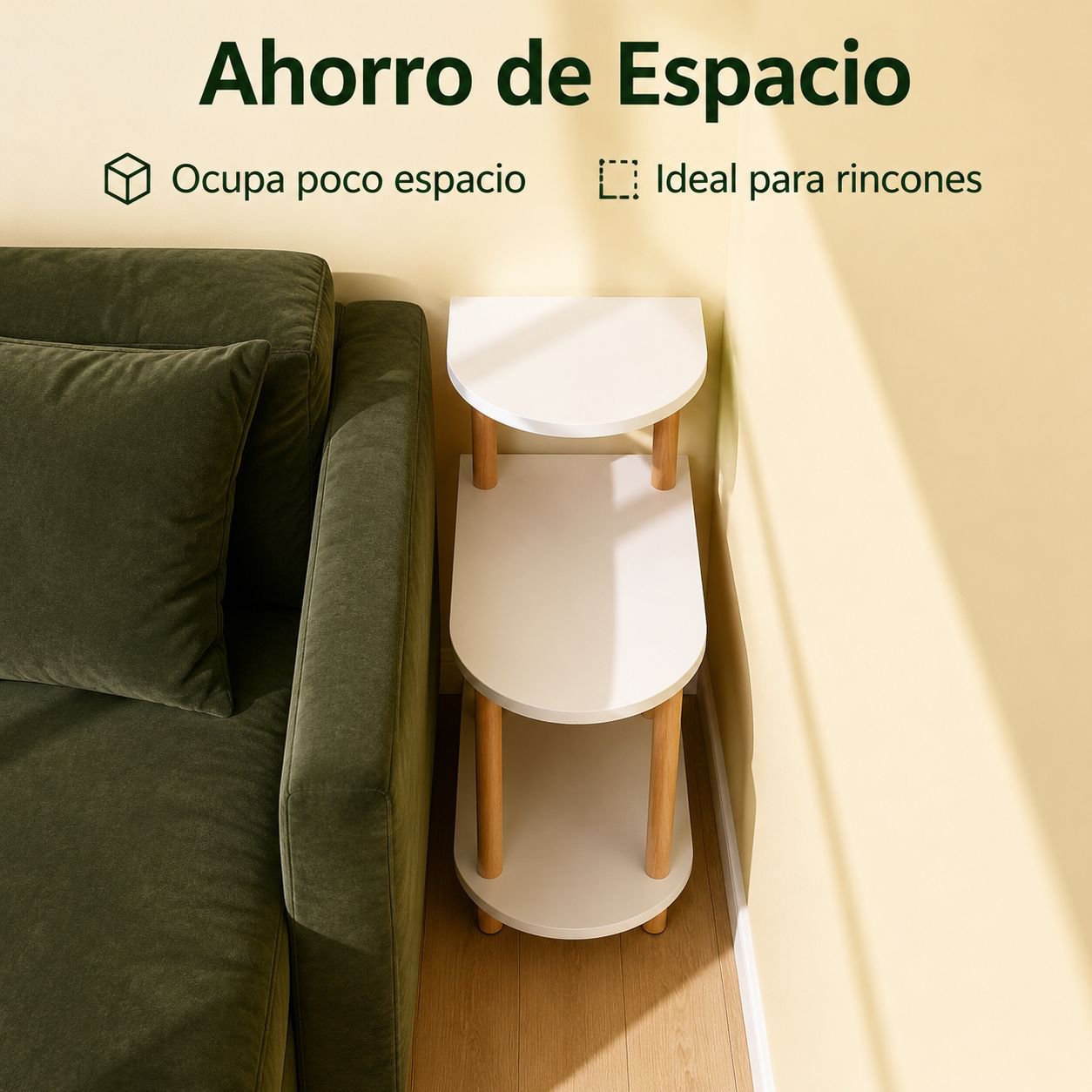 Mesa auxiliar móvil de tres niveles