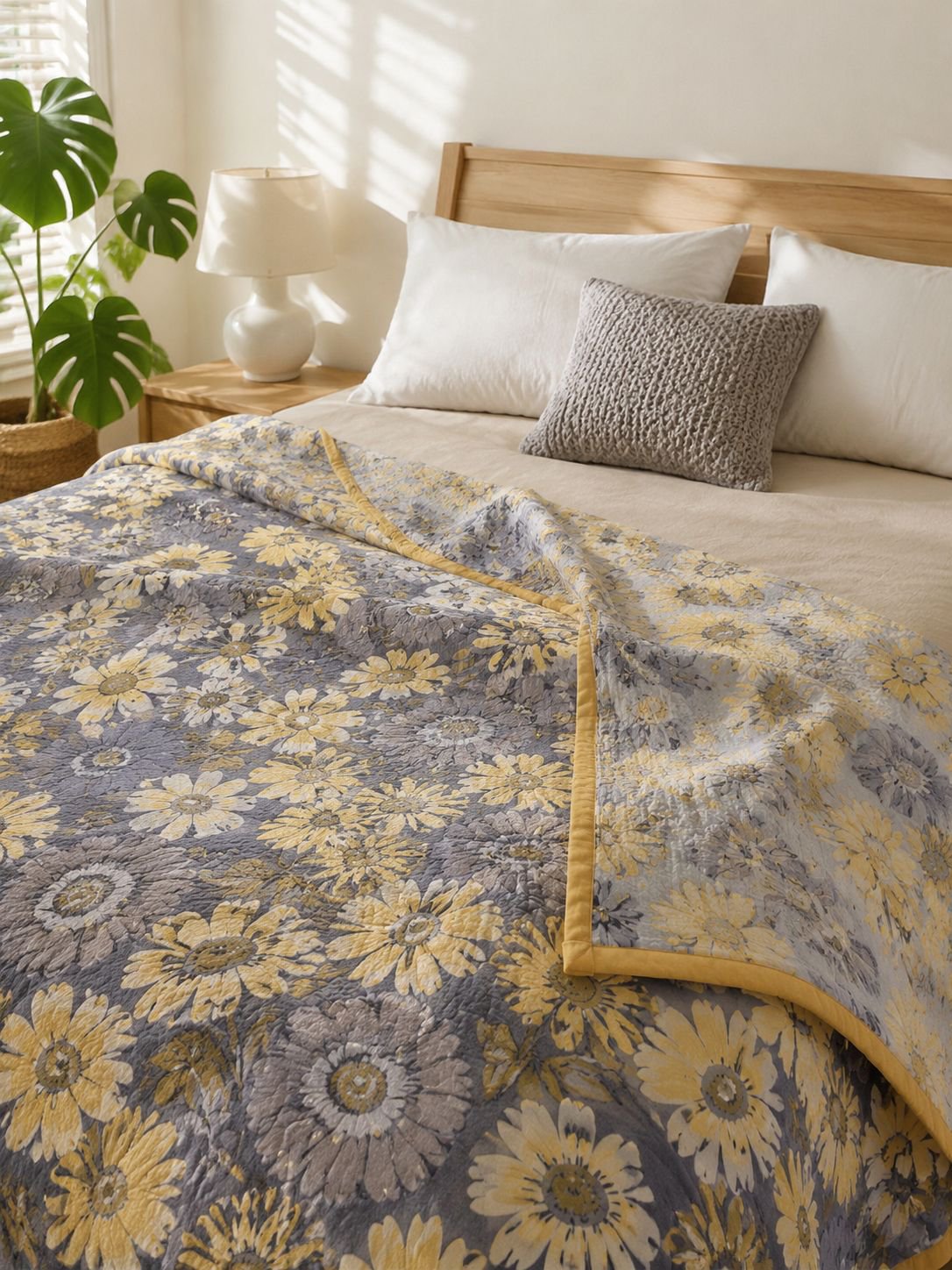 Comfortable and stylish cotton blanket for bedroom