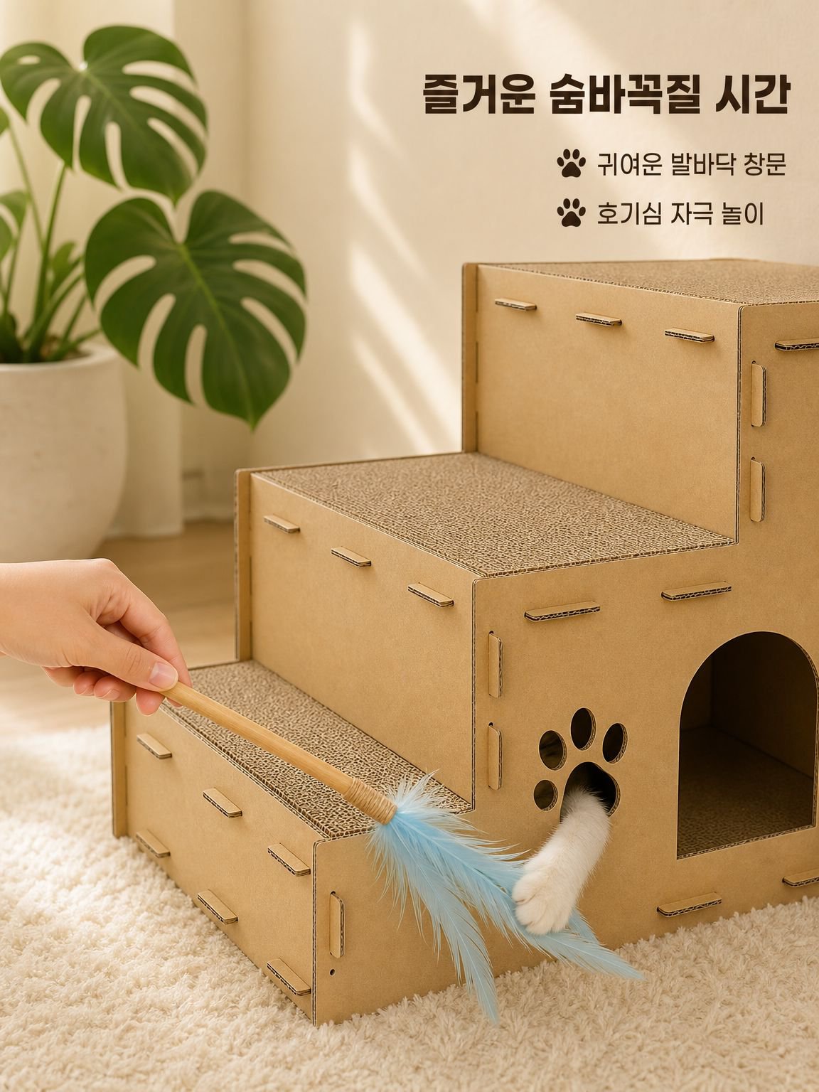 반려동물 다층 고양이 골판지 빌라