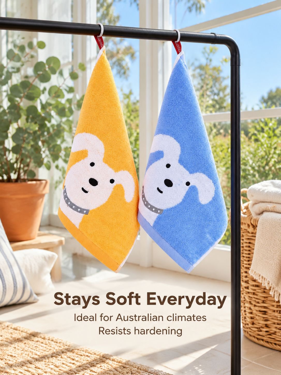 Cotton washcloth for cleaning baby's face and hands