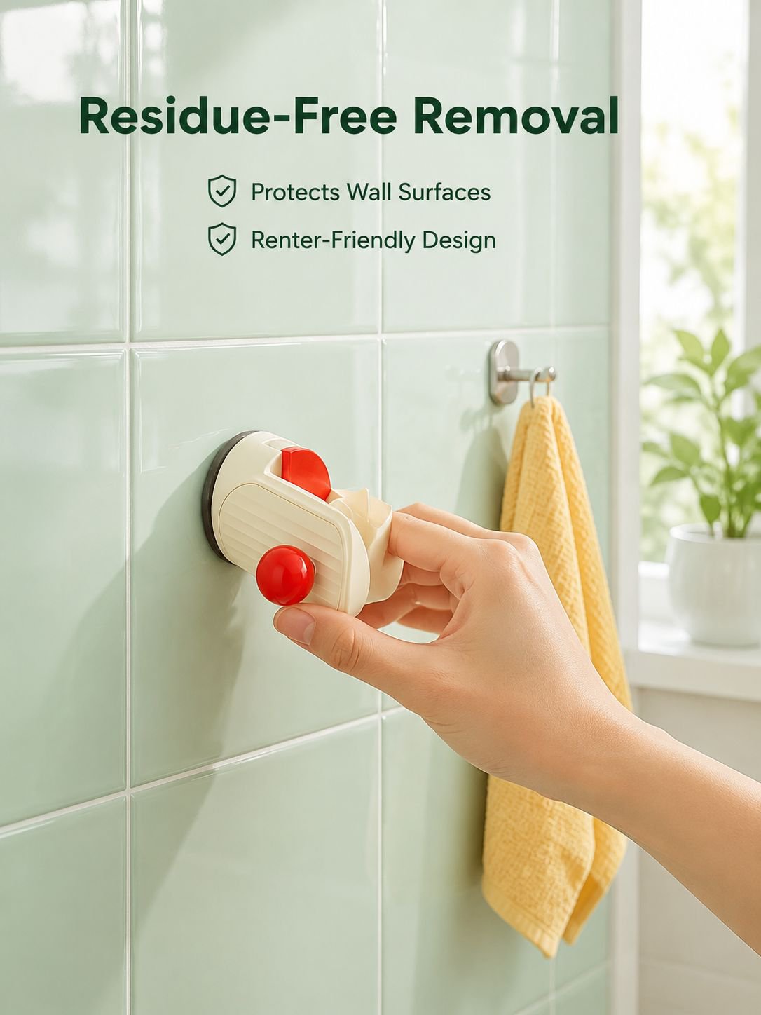 No-Drill Suction Cup Shower Head Mount
