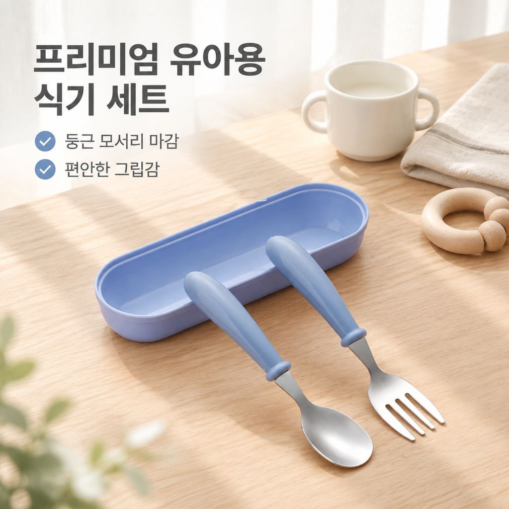 스테인리스 어린이 식기 세트 아기 전용 숟가락 포크