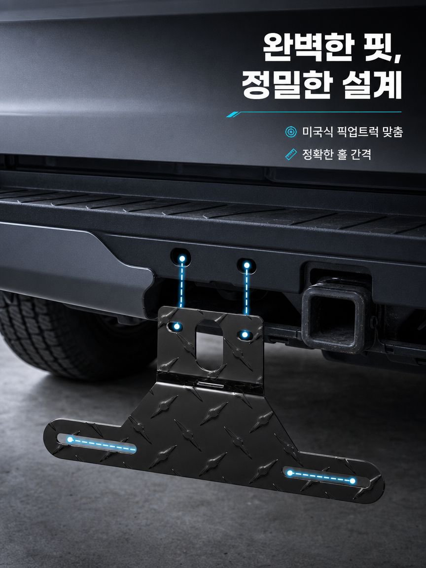 블랙 알루미늄 합금 번호판 프레임 트레일러 전용 번호판 라이트