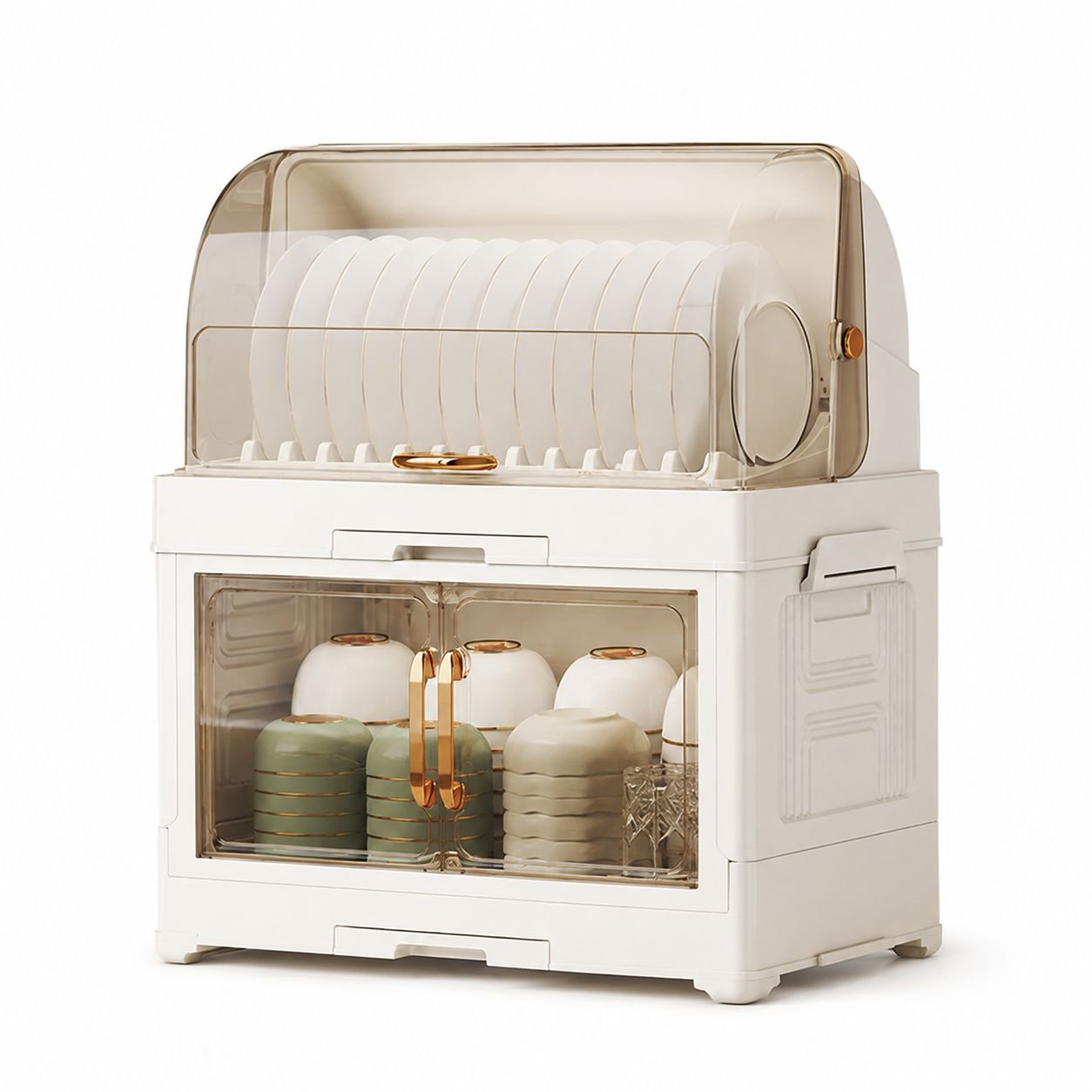 Large Capacity Double-Layer Kitchen Bowl and Chopstick Storage Box with Lid