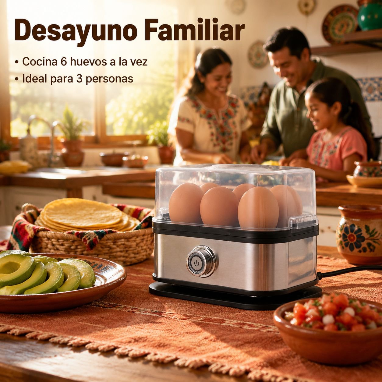 Cocedor de huevos multifuncional y rápido