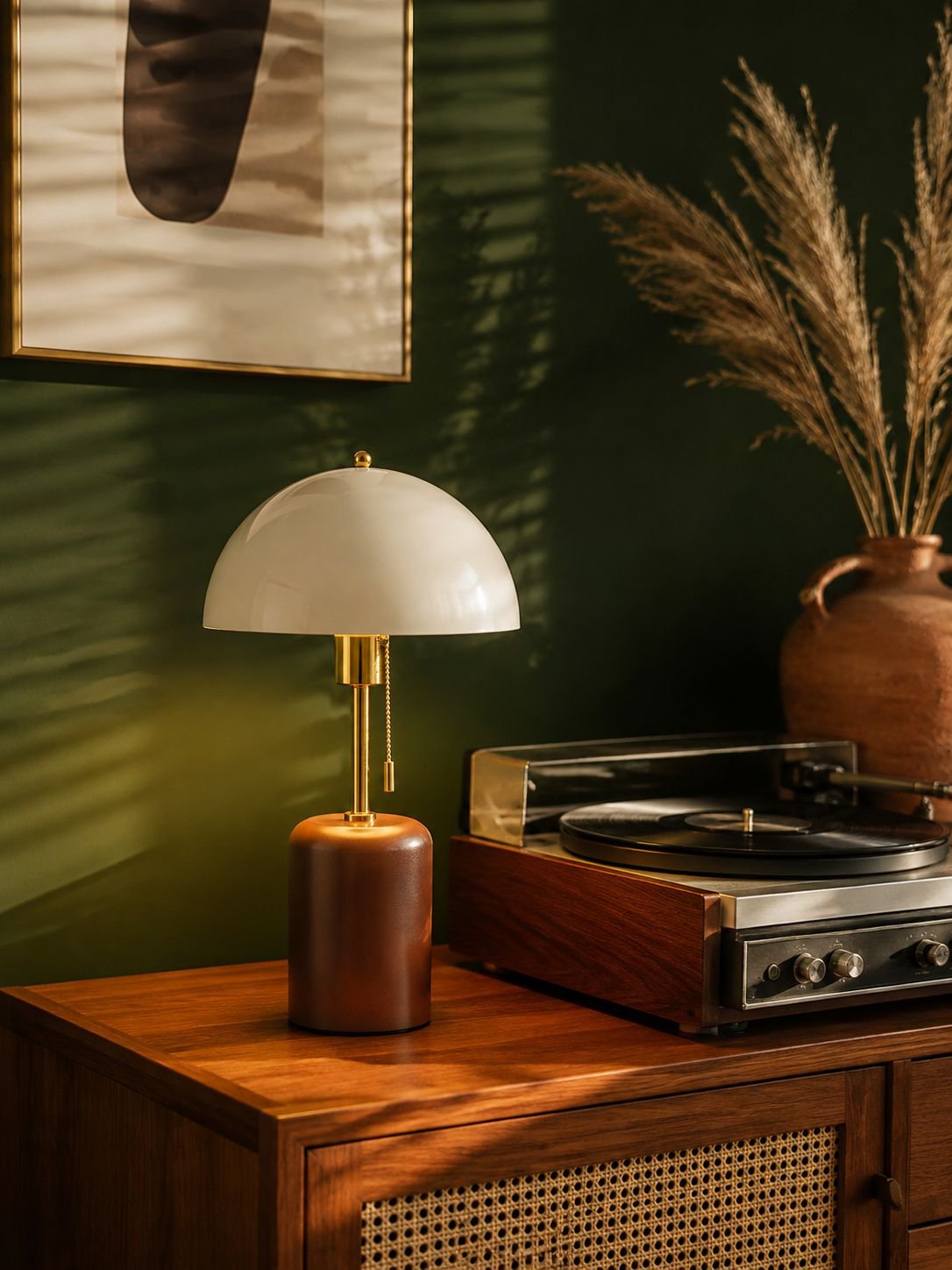 Vintage Holzlampe für Schlafzimmer und Wohnzimmer