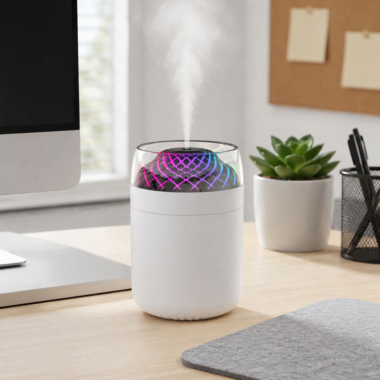sterilizing humidifier with multi-color ambient lighting