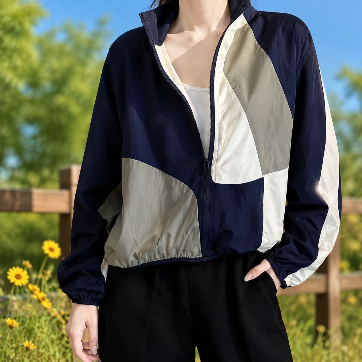 Diseño moderno de parka femenina para actividades al aire libre