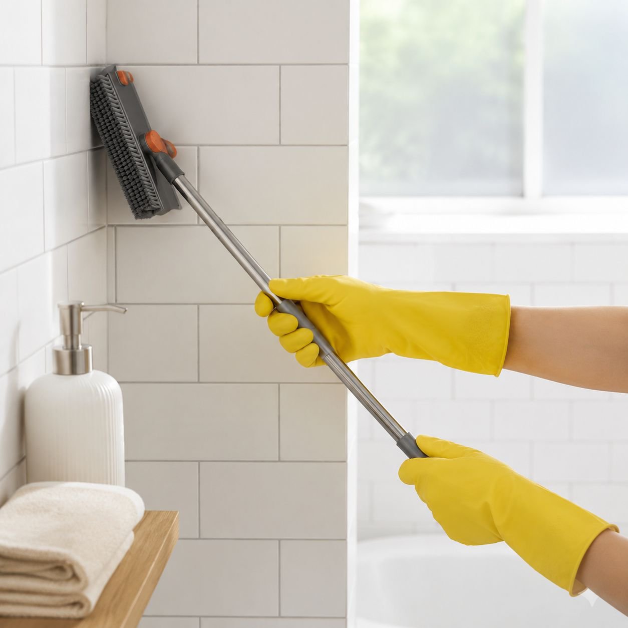 V-Shaped Rotating Floor Brush, Bathroom Tile Cleaning Brush, Stiff Bristle Gap Brush