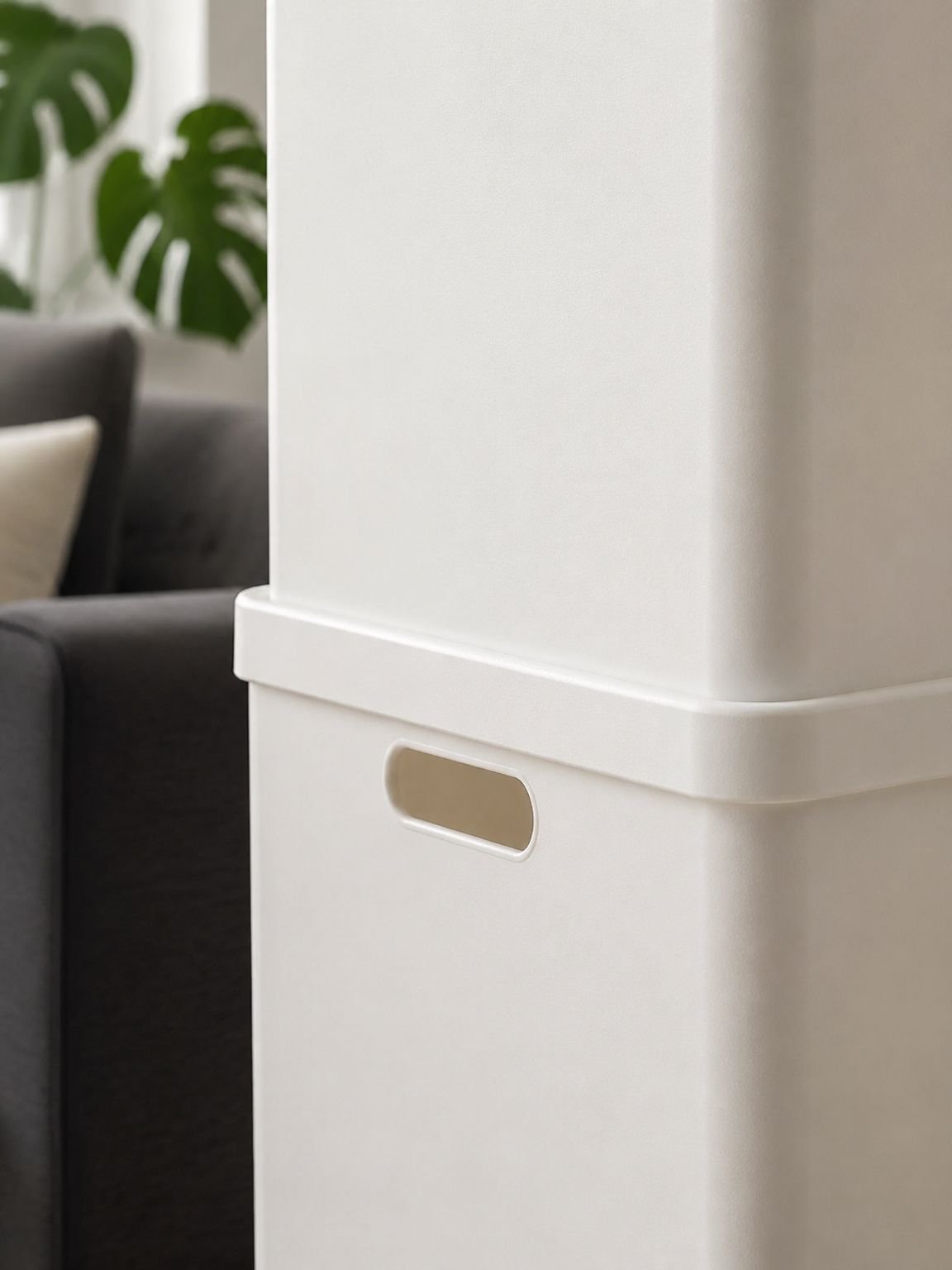 Close-up of the Japanese style square storage box