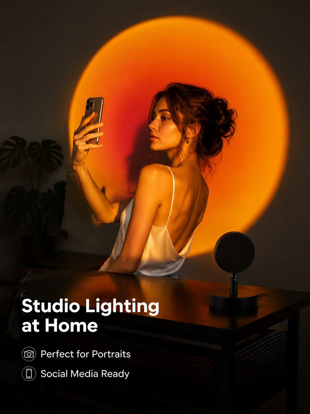Multi-functional sunset lamp, bedside bedroom light, photography ambient fill light