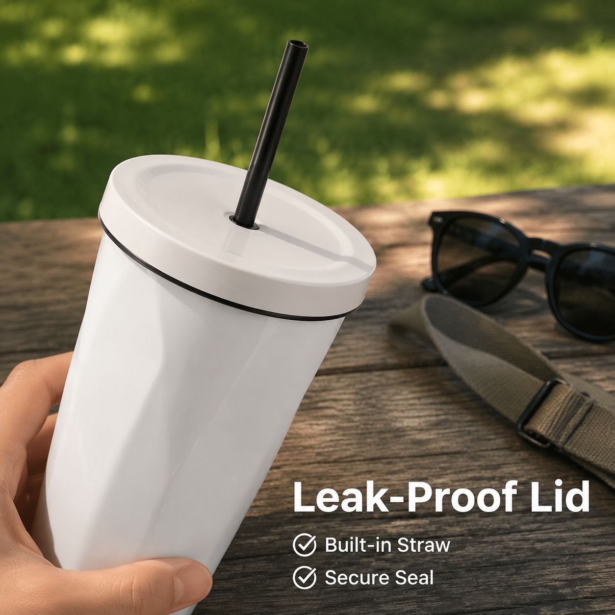 Outdoor portable straw cup