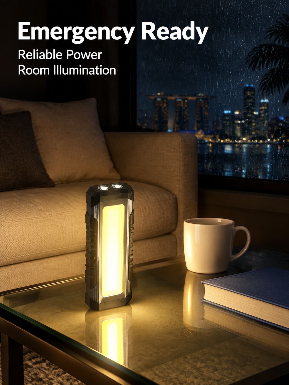 Magnetic handheld high-powered flashlight